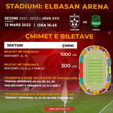 Çmimet e biletave per Egnatian, nga 300 deri në 1000 LEK